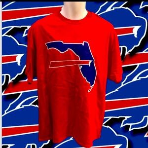 Buffalo Bills Mafia FLORIDA Resident Men’s XL X-Large Red Map Logo Shirt NWT